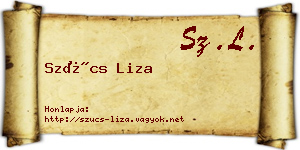 Szűcs Liza névjegykártya