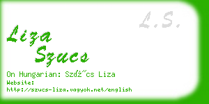 liza szucs business card